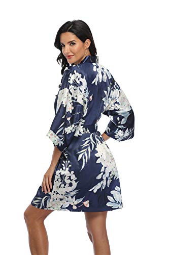 Image of Women's Pure Short Silky Robes Bridesmaid Bride Party Satin Robes Sleepwear