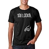AW Fashions You Looked Hand The Circle Game - Funny College Humor - Men's Tshirt (Black, X-Large)