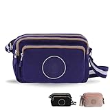 Coronel Tapioca - Bolso bandolera mujer - Bolsos bandolera - Bolsos de bandolera casual gran capacidad con 3 cremalleras, Azul