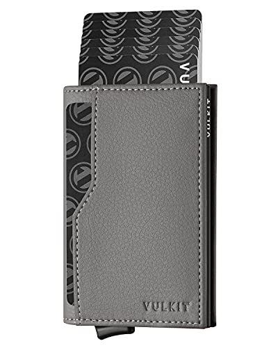 Image of VULKIT Card Holder Wallet with Double ID Windows RFID Blocking Pop Up Wallet Minimalist Design for 12 Cards