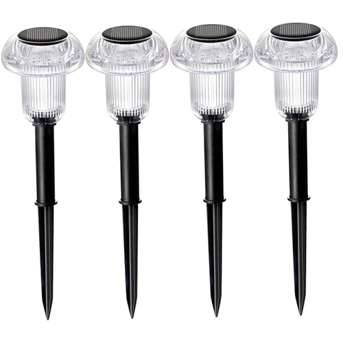 Lampe solaire pelouse pour sécuriser et éclairer un jardin sombre lot de 4 LED