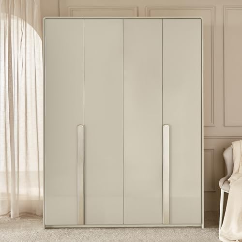 Image of Home Centre Home Shores 4-Door Wardrobe - Greige
