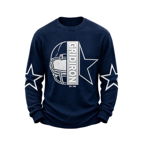 Rugby Shirts for Men Waffle Knit Game Day Long Sleeve Casual Pullover - image 1