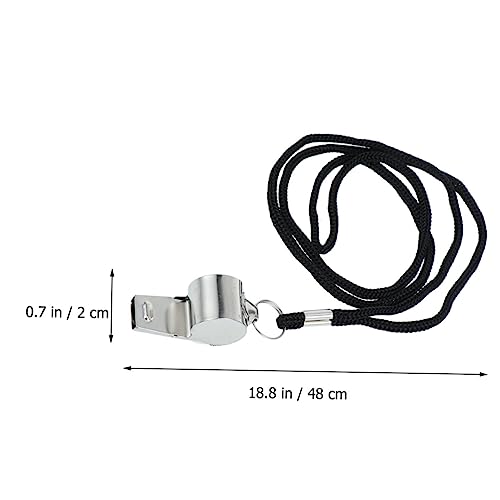 Silbatos de árbitro de acero inoxidable con cordón 2 piezas miniatura 5