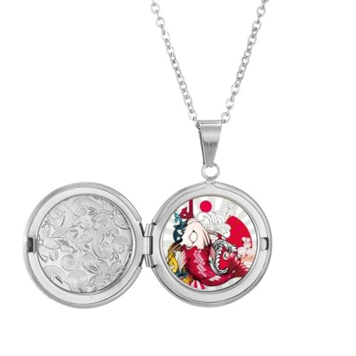 Collier médaillon poisson koi cadeau d'anniversaire personnalisé unique