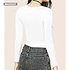 MANGDIUP-Womens-Round-Collar-Long-Sleeve-Elastic-Bodysuit-Jumpsuit MANGDIUP Women's Round Collar Long Sleeve Elastic Bodysuit Jumpsuit(White, XXXL)