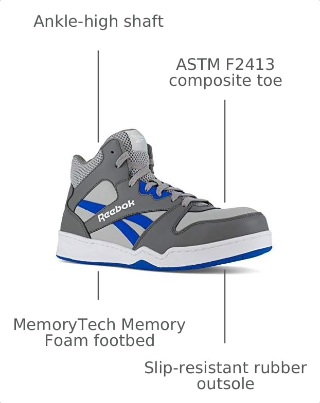 Image of Reebok Work Mens Bb4500 Slip Resistant Composite Toe Work /Duty - Grey