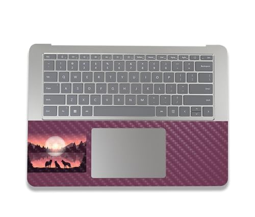 Image of MightySkins Carbon Fiber Skin Compatible with Microsoft Surface Laptop Studio 2 (2023) Full Wrap Kit - Wolf Silhouette | Protective, Durable Textured Carbon Fiber Finish | Made in The USA