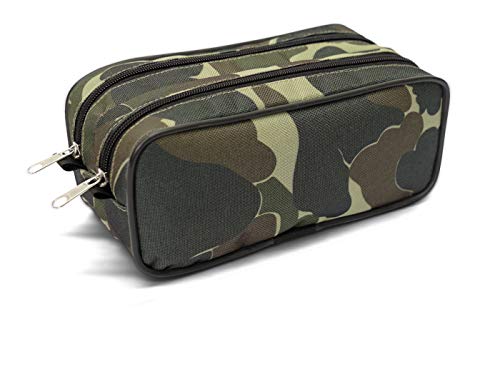Estojo Escolar Masculino Duplo LS Bolsas duas divisórias estampa camuflado