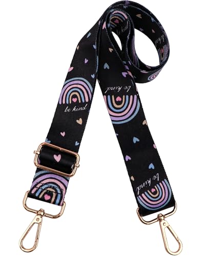 Image of Crossbody Purse Strap for Women Men Girls Boys Mother Girlfriend Gift, Replacement Bag Belt Strap for Purse Handbag Guitar Camera, Adjustable Canvas Wide Shoulder Strap with Golden Hooks