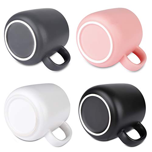 Newanovi Ceramic Mug Set Of 4 Smooth Frosted Porcelain Mug, Coffee Mugs, Tea Mugs For Office And Home, Health Gift, Maximum Capacity 12.2Oz, Grey #TOP4