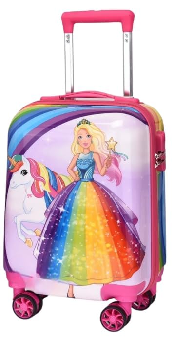 Image of ADSON Abs Kids Trolley 360 Rotating Luggage 360 Degree Wheels Non-Breakable 16 Inch Kids Hardsided Suitcase with 4 Wheels, 360 Degree Wheel Travel Trolley Bag (Design 14)