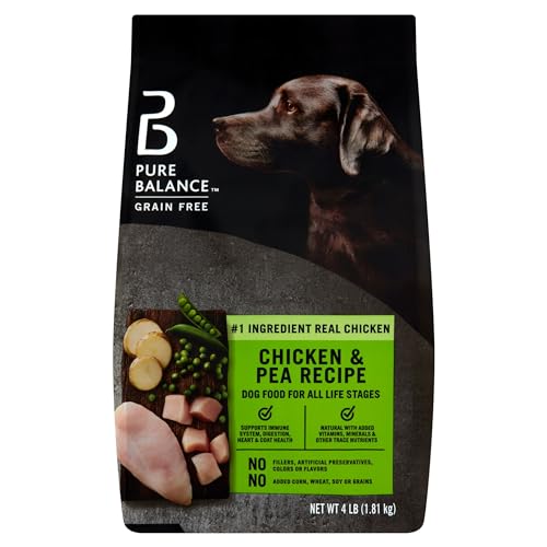 NOBLE ORGANICS Purre Balance Chicken & Pea Recipe Dry Dog Food, Grain-Free, 4 Lbs - Dry Dog Food for Dogs of All Life Stages - Real Chicken is The First Ingredient