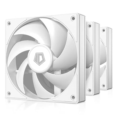 ID-COOLING AF-125-W Trio 120mm Case Fans 3 Pack FDB PC Fans Daisy Chain Connector Computer Fans for Radiator/CPU Air Cooler/Computer Case