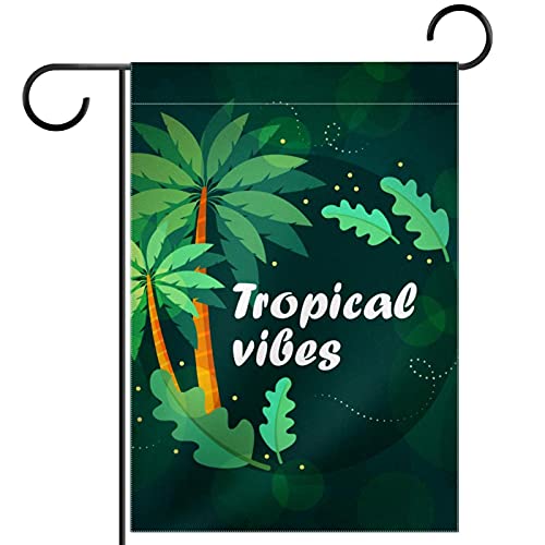 Drapeau de jardin tropical haut de gamme avec visuel double face résistant aux saisons