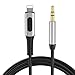 Produktbild KINGONE Auto AUX Kabel für iPhone X Light-ning Aux Kabel 3.5mm iPhone Aux Kabel Kompatibel mit iPhone 11/11 Pro/XS/XR/ 8/7/ 8 Plus zum Autoradio/Lautsprecher (Schwarz)