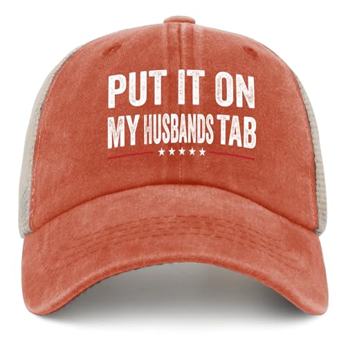 Image of Put It On My Husbands Tab Hat for Mens Funny Ball Cap Men AllBlack Ball Cap Vintage Unique Gifts for Cooks