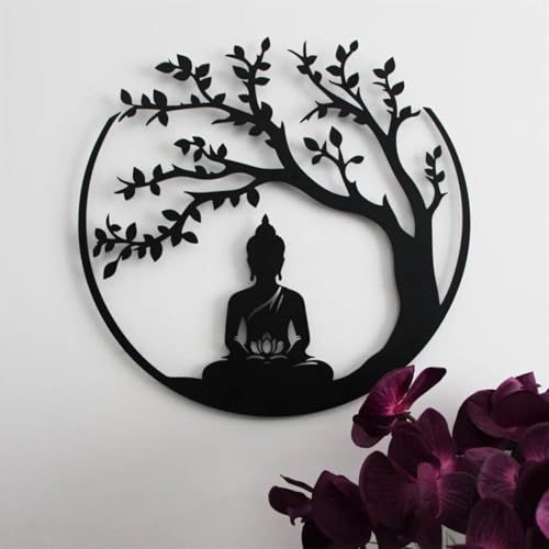 Décoration murale abstraite en métal Bouddha : sublimez vos murs vides