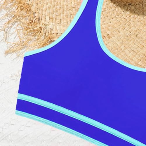 Image of Teen Girls Swimsuit High Waist Sporty Bikini Bathing Suits with Cover Up Skirt and Sunglasses 4 Piece Set 8-15 Years