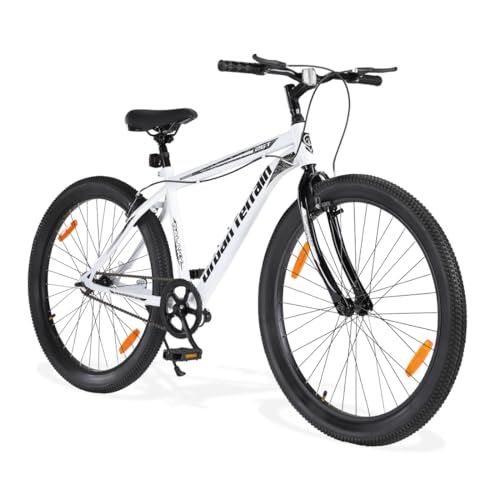 Urban Terrain GALAXY26TWHITE Cycle/Bicycle MTB 26T Single Speed Bike with Rigid Fork & Caliper Brakes Cycle for Men/Boys Mountain Bike,White