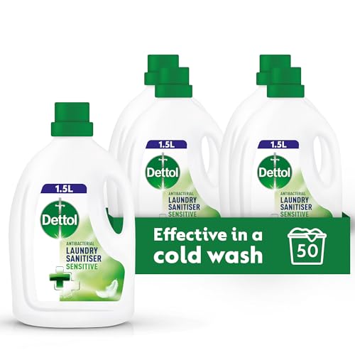 Dettol Antibacterial Laundry Sanitiser Fragrance Free 1.5L (4 x 1.5L Total 6.0L) For Sensitive Skin Gentle Cleanser Effective Hygiene Solution Disinfectant Kills 99.9 Percent of Germs