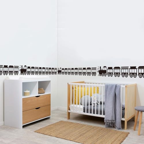 PLIGREAT 2 hojas vinilos decorativos tren dibujo negro miniatura 3