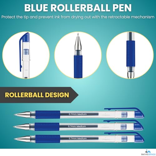 Bolígrafo de gel azul 0.7 mm pack de 12 miniatura 3