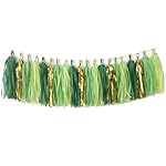 20PCS Green Paper Tassels Garland Banner Table Decor Party Tassels Banner Wedding Birthday Baby Shower Nursery Party Decorations Supplies