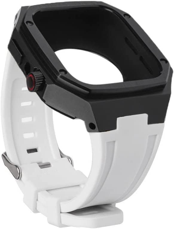 Bracelet montre caoutchouc et boîtier acier pour Apple Watch 41mm