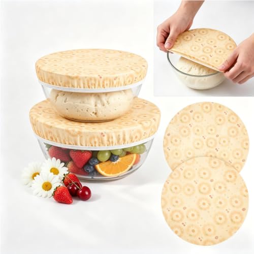 Beeswax Bowl Covers for Sourdough Proofing, 2 Pack Reusable Covers - image 1