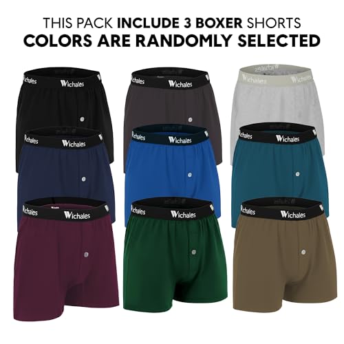 Image of Mens Boxer Shorts Loose Fit Underwear Boxers Soft Breathable Men's Boxers Sleep Short for Men Underwears 3 Pack