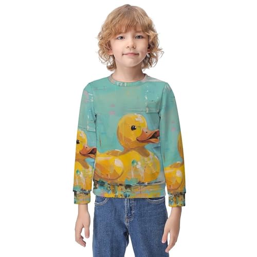 Yellow Rubber DuckChildren's Casual Pullover Sweatshirt Loose Fit10-12Y