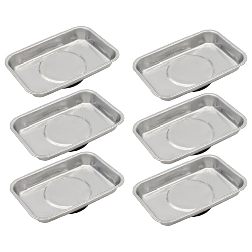 VASTOOLS Magnetschale 6-tlg Satz 95x65mm Edelstahl Magnetische Werkzeugschale Halten von Schrauben Bohrer und Nägel Hochleistungsmagnet Verdicktes Magnetische schale