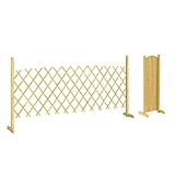 Outsunny Barriere Extensible en Bois de Sapin 180 cm, Base stable, Clôture de Jardin en bois pour Intérieur Extérieur Balcon Jardin, Naturel
