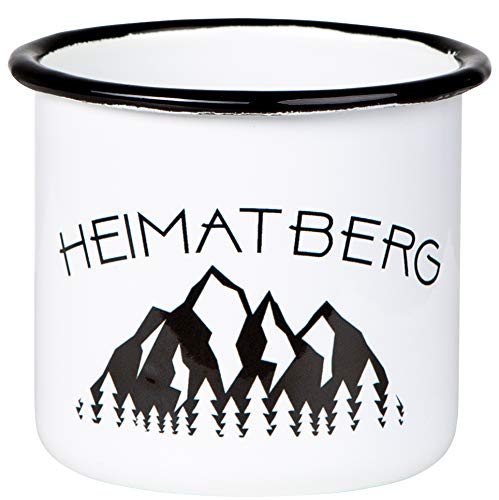 MUGSY - DAS TASSENWERK Heimatberg - Taza esmaltada diseño Exterior, Ligera y Resistente a la Rotura, para Senderismo, Trekking y Camping - de Mugy.de Cover