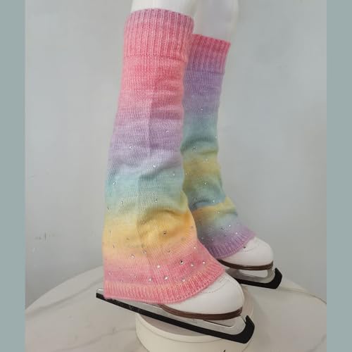 LIUHUO Eiskunstlauf-Stulpen für Erwachsene und Kinder, Rosa-1, Dimensioni singole