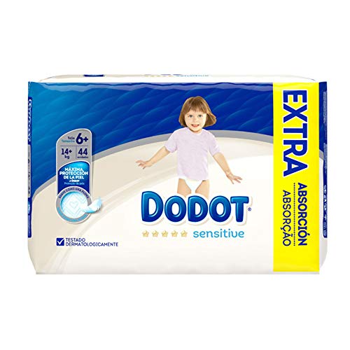 Dodot Sensitive Pañales Talla 6+ - 44 Pañales, 14 kg+