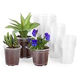 JERIA 30 Pack 5/4/3.5 Inch Clear Nursery Pots with Drainage Holes, Clear Plant Pot for Planting, Transparent Plastic Plant Pots,Durable Seed Starting Pot for Succulents