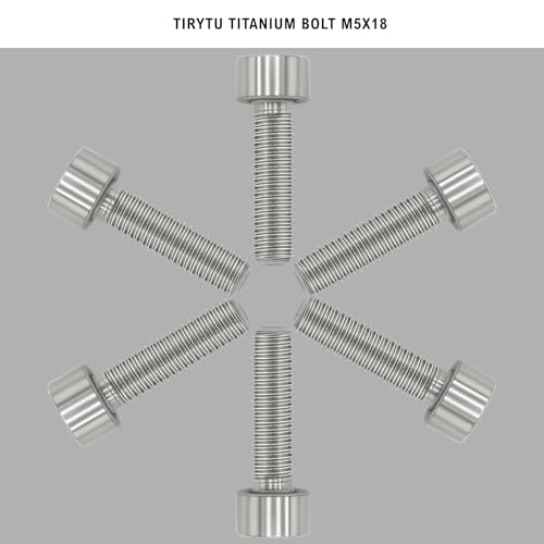 Image of Titanium Bolts M5x18, Nature Color, 6PC | Lightweight Hex Socket Screws, MTB /Road Bike /Motorcycle, Corrosion Resistant, Marine Grade Fasteners
