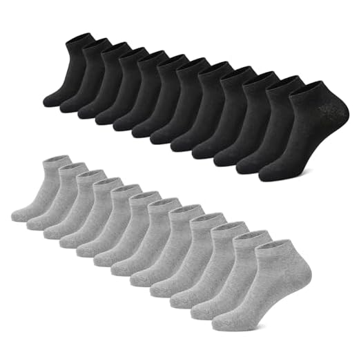 FALARY Sneaker Socken Herren Damen 12 Paar Kurze Halbsocken Baumwolle-SchwarzGrau-47-50