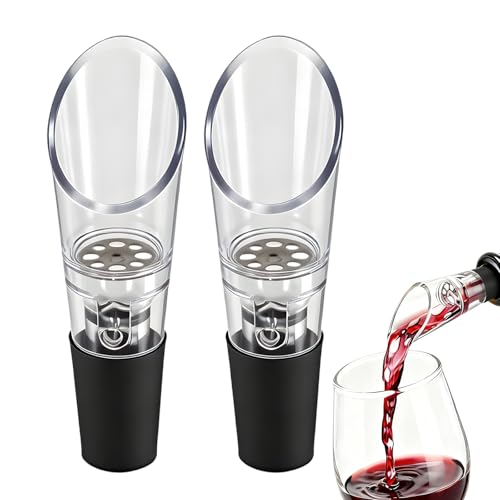 Decanteur Aérateur à Vin Bec Verseur Anti-Goutte, Bec Verseur à Vin Anti-Goutte aération, Aération Rapide pour Vin Rouge, Décanter le vin avec élégance et simplicité, Cadeau pour Amateurs de Vin