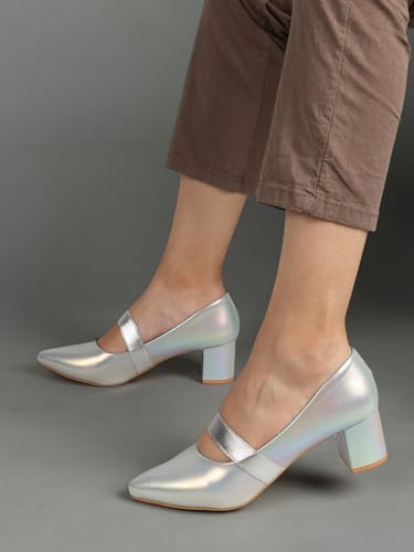 Image of ELLE Women's Mary Jane Style Block Heels Slip-On Pumps