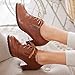 mikarka Vintage Oxford Shoes for Women Chunky Block Mid Heel Brogues Pumps Lace up Perforated Dress Shoes Saddle Oxfords