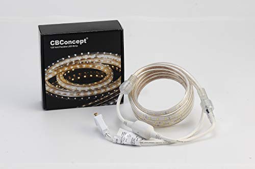 CBConcept UL Listed, 6.6 Feet, Super Bright 1800 Lumen, 6000K Pure White, Dimmable, 110-120V AC Flexible Flat LED Strip Rope Light, Commercial Grade, Indoor Outdoor use, Ready to Plug n Shine - Thumbnail 4