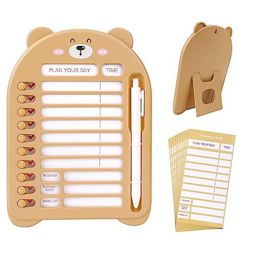 Vspek Memo Checklist Board, Punch in Daily and Weekly Plan Board with 14 Blank Paper,Chore & Exercise Chart Memo Checklist Boards