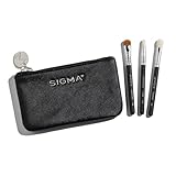 Sigma Beauty Glam ’N Go Mini Eye-Pinselset – 3 Pinsel für Verblenden, Linieren & Schattieren, ideal für Eye-Make-up unterwegs – weiche Synthetikfasern