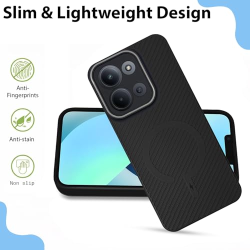 Image of LIRAMARK Rugged Carbon Fibre TPU Armor Silicone Back Cover Case for Redmi 15C / Poco C85 5G