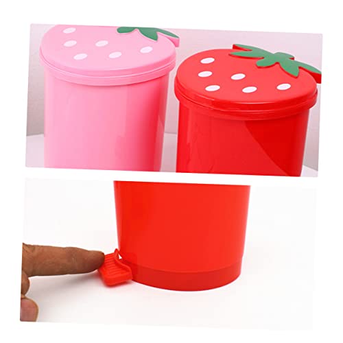 Caneca de basura compacta roja en forma de corazón para escritorio miniatura 7