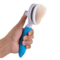 ShipeeKin Effective Grooming Dog / Cat Brush, Detangling Comb for Dogs and Long-haired Cat with Cleaning Button against Knotted Hair, Self Cleaning Brush for Pets with Medium and Long Hair