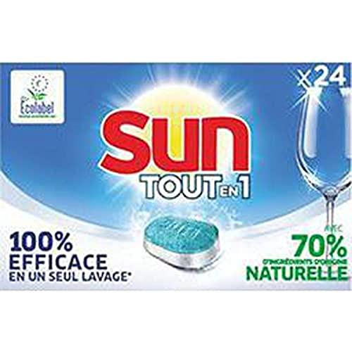SUN TOT-EN-1 Pastillas Lavavajillas Eficaz y Ecológicas, 24 dosis